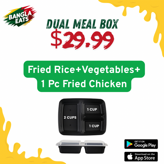 Dual Fried Rice+Vegetables+1 Pc Fried Chicken