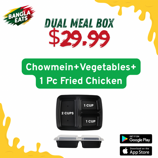 Dual Chowmein+Vegetables+1 Pc Fried Chicken