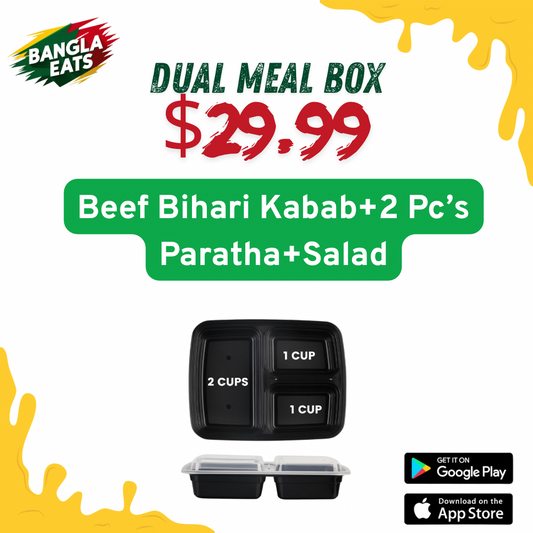 Dual Beef Bihari Kabab+2 Pc’s Paratha+Salad
