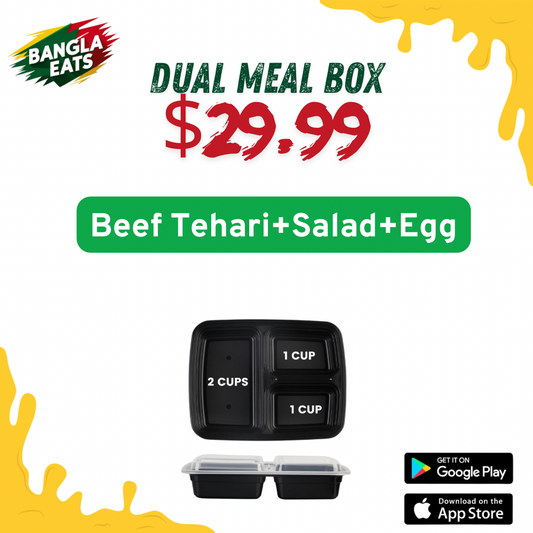 Dual Beef Tehari+Salad+Egg