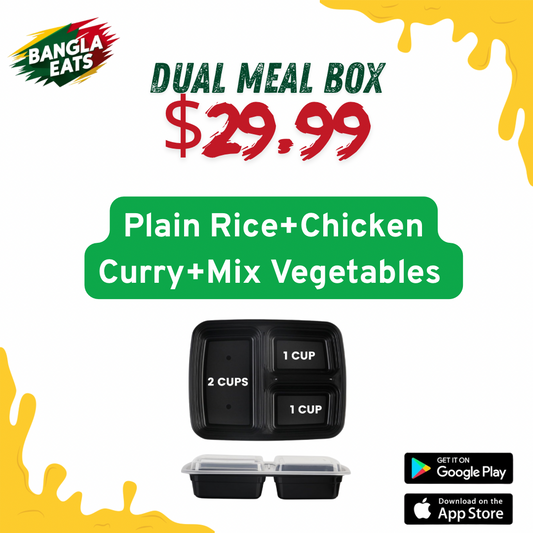 Dual Plain Rice+Chicken Curry+Mix Vegetables