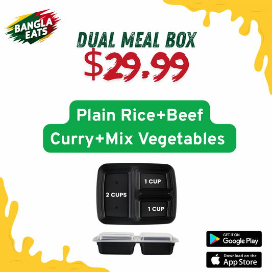 Dual Plain Rice+Beef Curry+Mix Vegetables