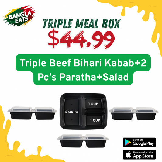 Triple-3 Beef Bihari Kabab+3 Pc’s Paratha+Salad