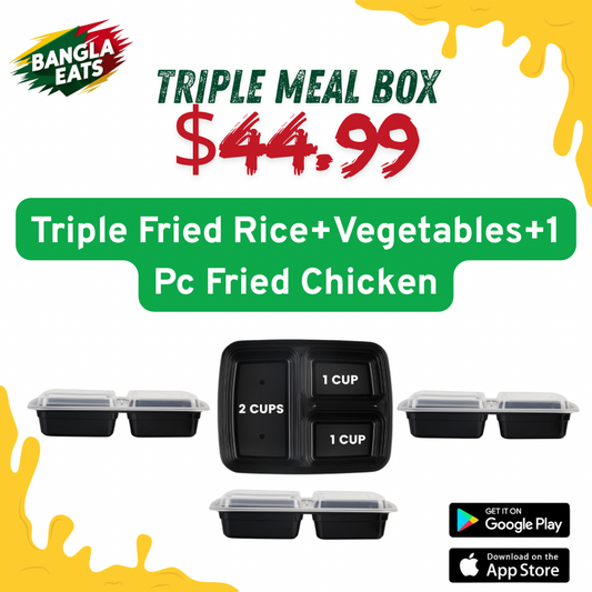 Triple-3 Fried Rice+3 Vegetables+3 Pc Fried Chicken