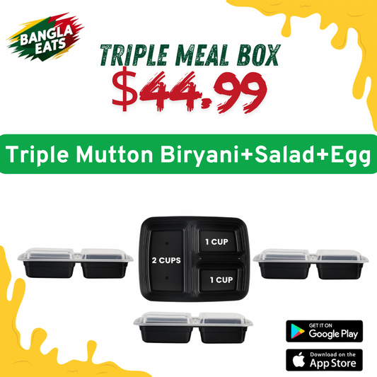 Triple-3 Mutton Biryani+Salad+3 Egg Bhuna